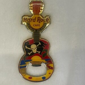 Hard Rock Cafe Classic Acoustic Guitar Cayman Islands Magnetic Bottle Opener